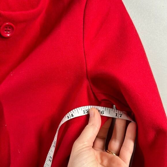 Gymboree red wool blend long waist pea coat girls size large 10-12 - Picture 6 of 8